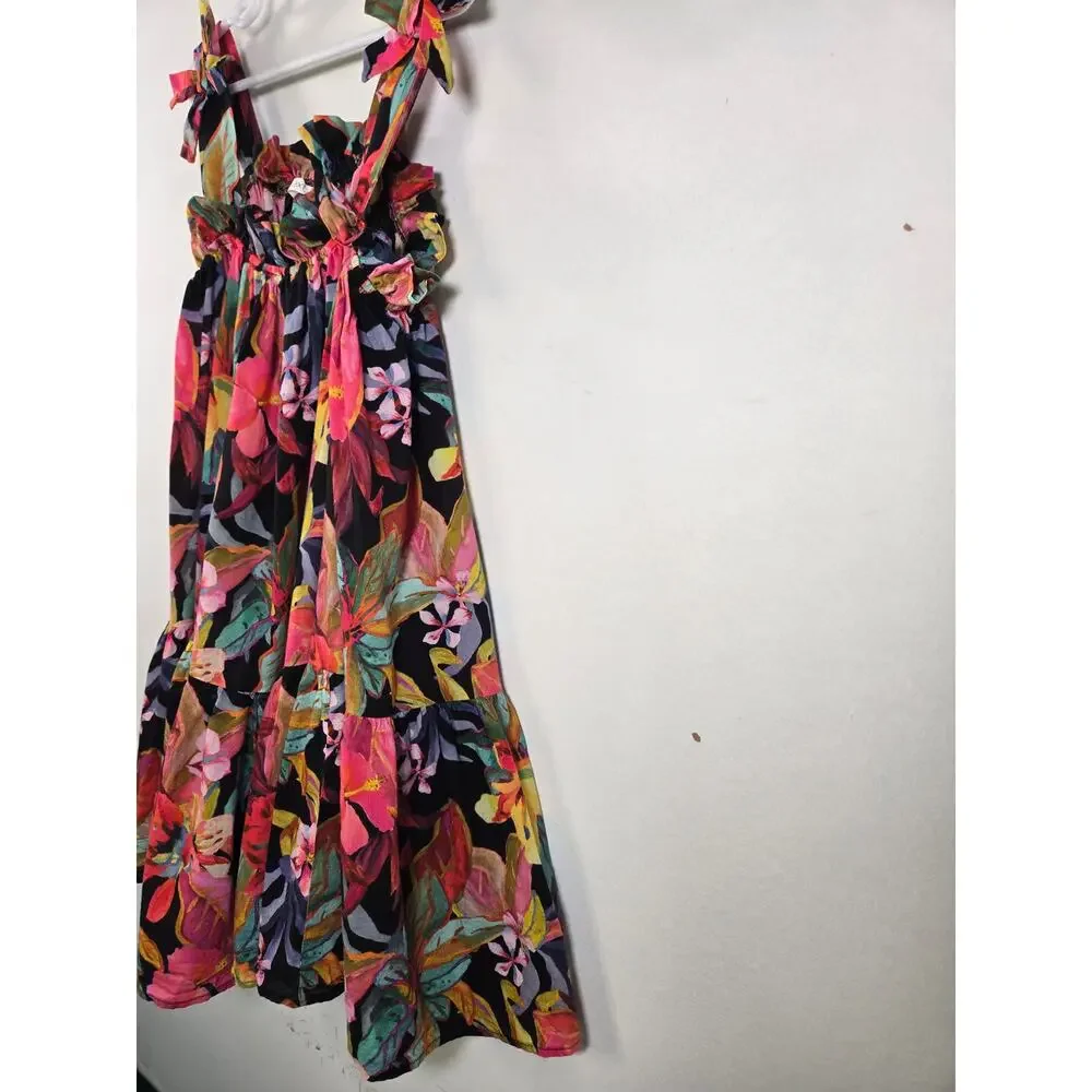 NEXT Girls Tropical Strappy Frill Tiered Skirt Dress. Size 7